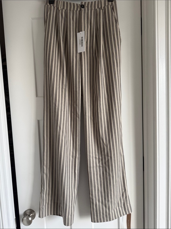 Reformation Pants - Reformation Mason trouser pleased high rise pant slate stripe NWT